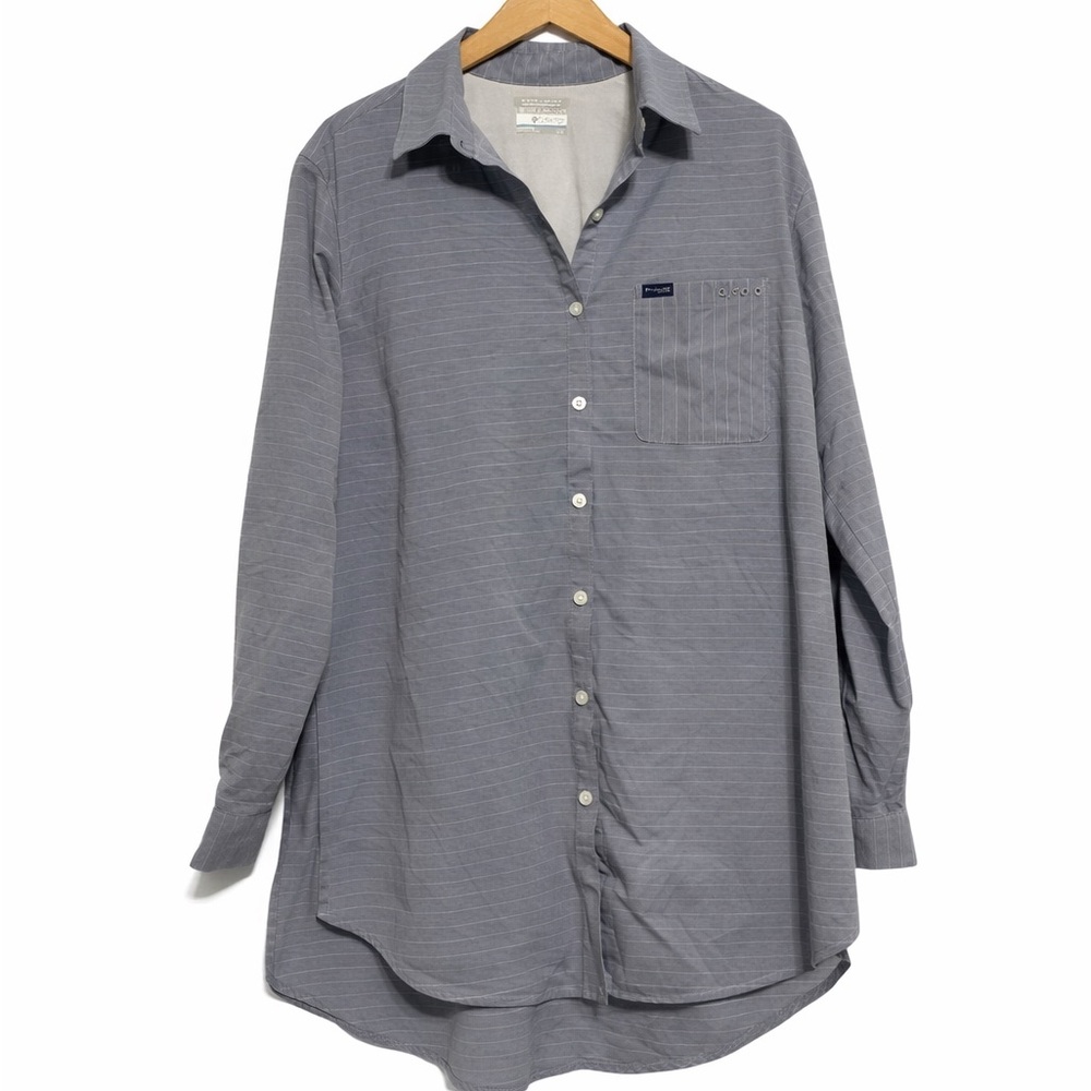 Columbia PFG Tamiami Omni-Wick Striped Fishing Shirt UPF 50 Size Large
